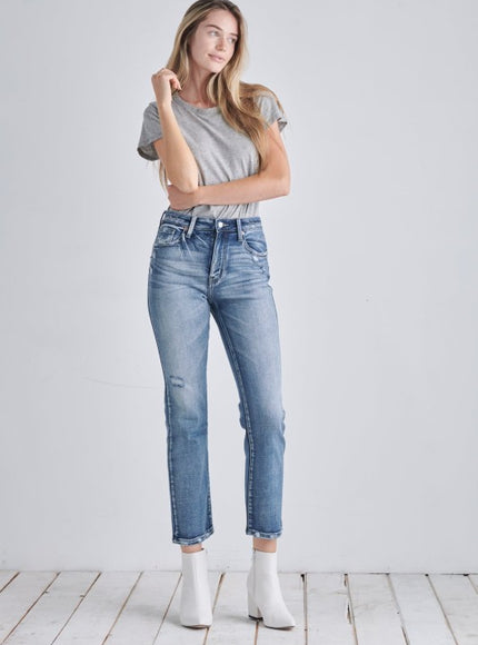 Artemis Vintage AT1088STM High Rise Stretch Ankle Straight Jeans - Sleekdenim.com