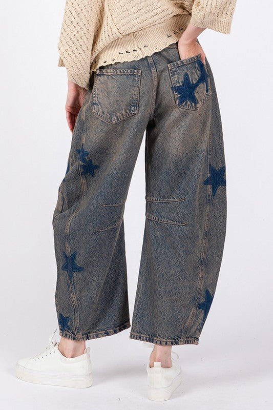 SAGE + FIG Star Wide Leg Jeans with Pockets | Sleekdenim.com