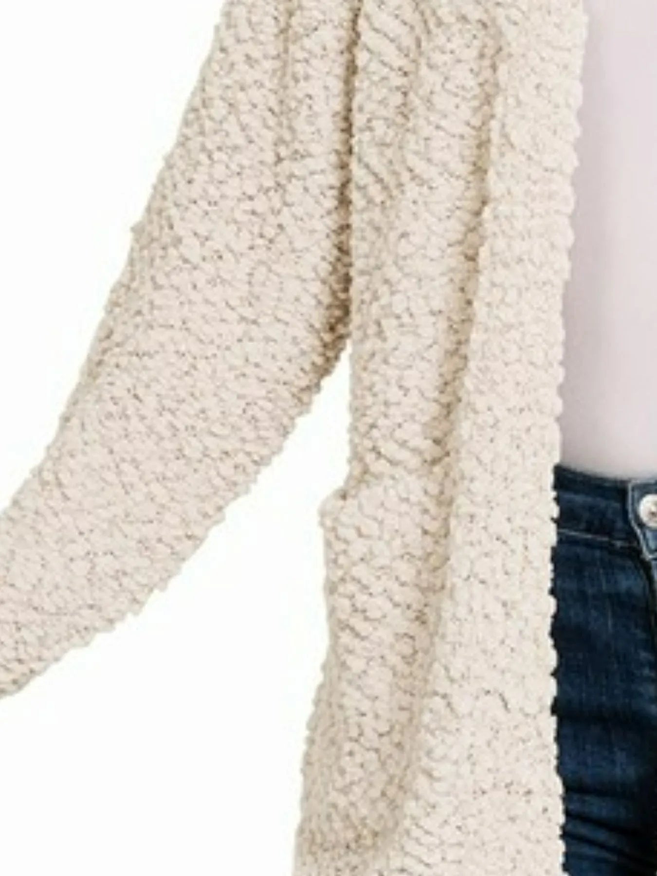 Zenana Long Sleeve Popcorn Sweater Cardigan with Pockets - Sleekdenim.com
