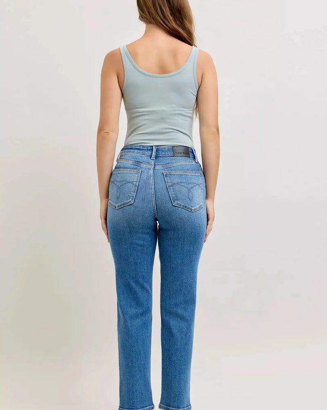 Judy Blue High-Waisted Straight-Leg Jeans - Sleekdenim.com