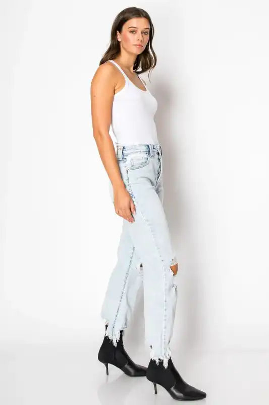 Artemis Vintage AT1120WDLT Tummy Control High Rise Wide Jeans - Sleekdenim.com