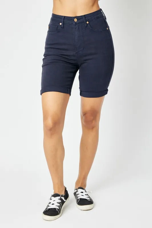 Judy Blue Full Size High Waist Tummy Control Bermuda Shorts - Sleekdenim.com