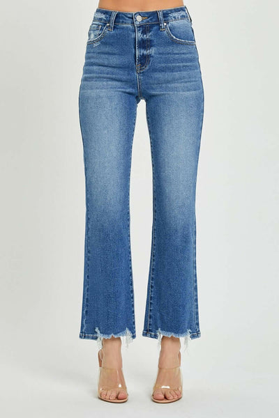 RISEN High Rise Straight Jeans Dark