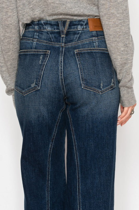 HYBRID STRETCH RIPPED RELAXED FLARE JEANS - Sleekdenim.com