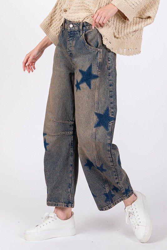 SAGE + FIG Star Wide Leg Jeans with Pockets | Sleekdenim.com