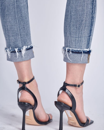 AT3000M Mid Rise Stretch Ankle Cigarette Jeans - Sleekdenim.com