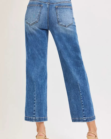 RISEN High Rise Crop Boyfriend Tapered Jeans - Sleekdenim.com