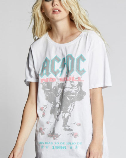 AC/DC No Bull Tour Vintage Graphic Boyfriend Tee - Sleekdenim.com