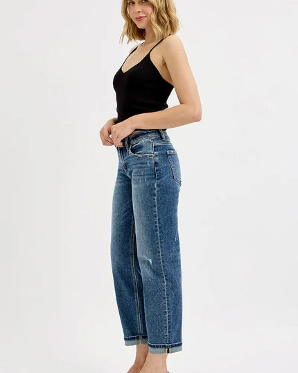 RISEN Full Size Low Rise Crop Boyfriend Jeans Plus Size - Sleekdenim.com