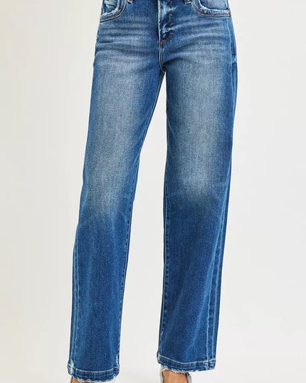 RISEN Full Size Slouchy Baggy Jeans Pocket Side Seam Detail Plus Size - Sleekdenim.com