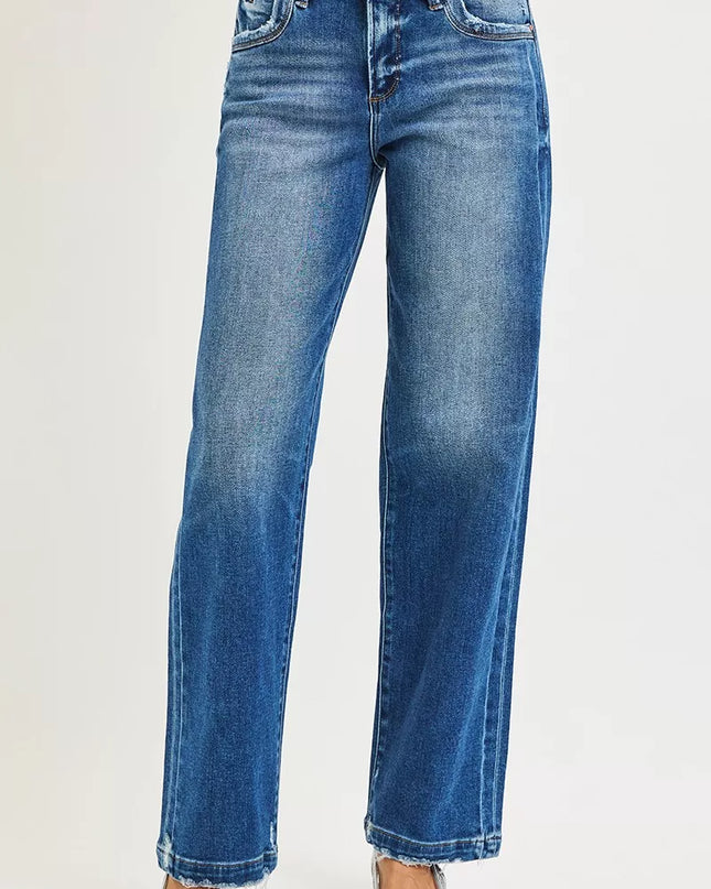 RISEN Full Size Slouchy Baggy Jeans Pocket Side Seam Detail Plus Size - Sleekdenim.com