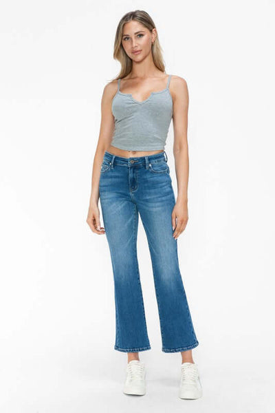 bytos Full Size Cat's Whiskers Mid Rise Ankle Jeans