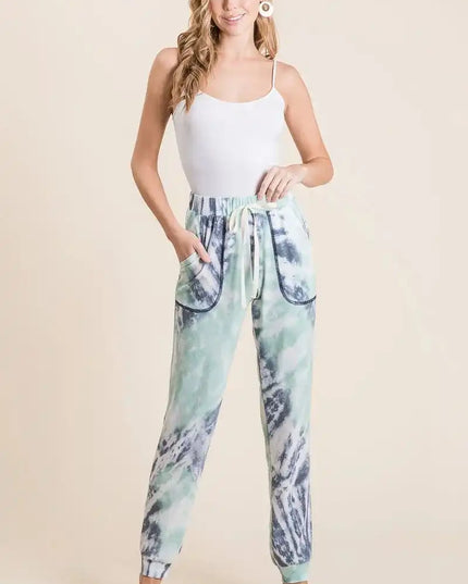 BiBi Tie Dye French Terry Casual Sweat Pants - Sleekdenim.com