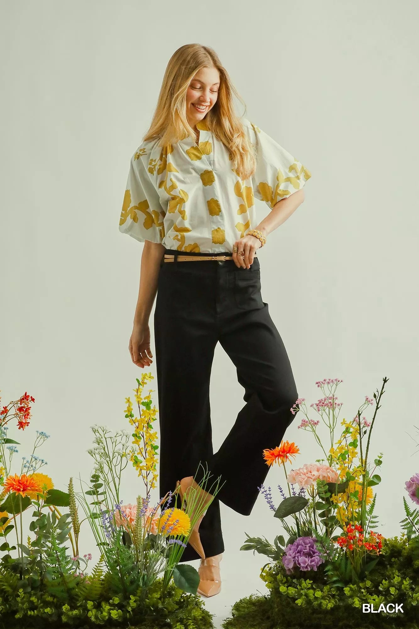 Umgee Button Stretched Pants - Sleekdenim.com