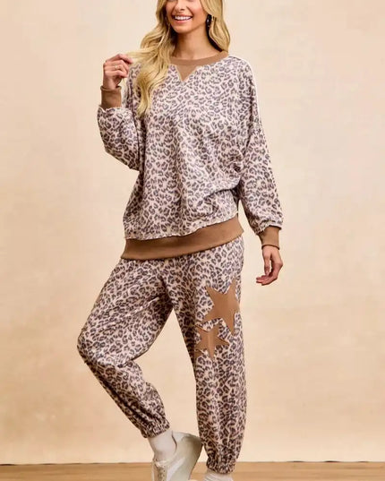 BiBi Leopard Printed French Terry Sweatshirt - Sleekdenim.com
