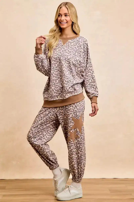BiBi Leopard Printed French Terry Sweatshirt