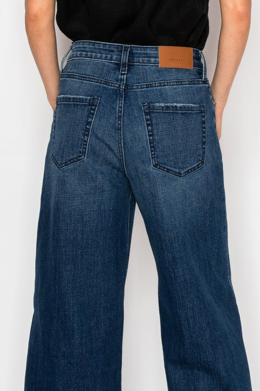 AT2108WDD - High Rise A-Wide Jeans - Sleekdenim.com