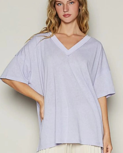 POL V-Neck Half Sleeve T-Shirt - Sleekdenim.com