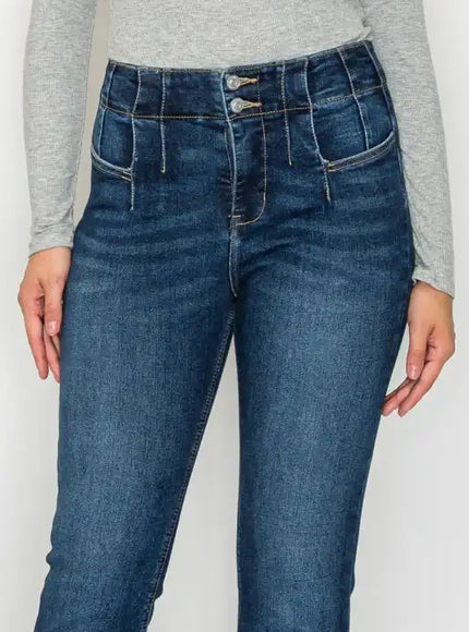 Artemis Vintage Women's High Rise Flare Jeans - Tummy Control - Sleekdenim.com