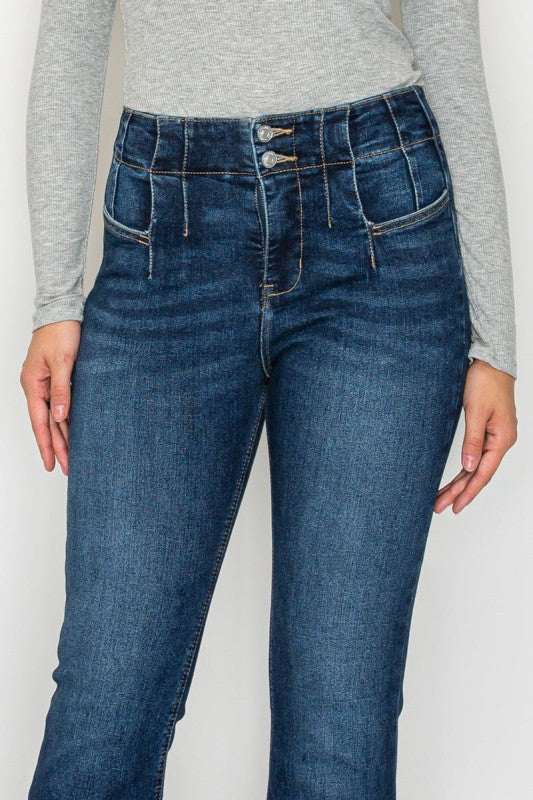 Women's High Rise Flare Jeans - Tummy Control - Sleekdenim.com