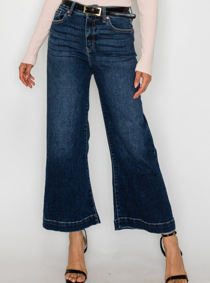 Artemis Vintage AT2012PZD - HIGH RISE CROPPED PALAZZO JEANS - Sleekdenim.com