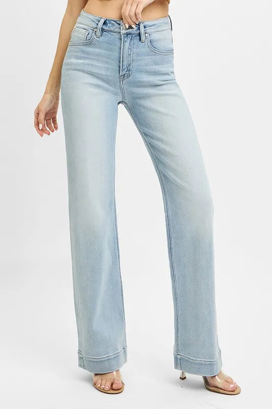RISEN Full Size Run High Rise Straight Jeans - Sleekdenim.com