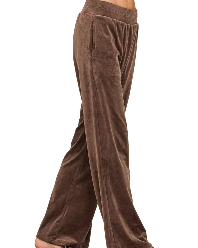 Zenana Velvet Zip Up Hoodie and Pants Set - Sleekdenim.com