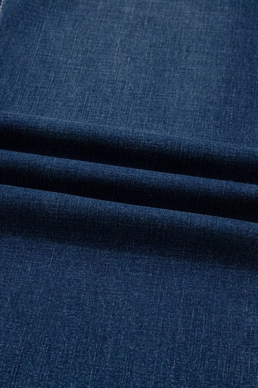 Denim Stitch High-Waist Cuff Jeans - Sleekdenim.com