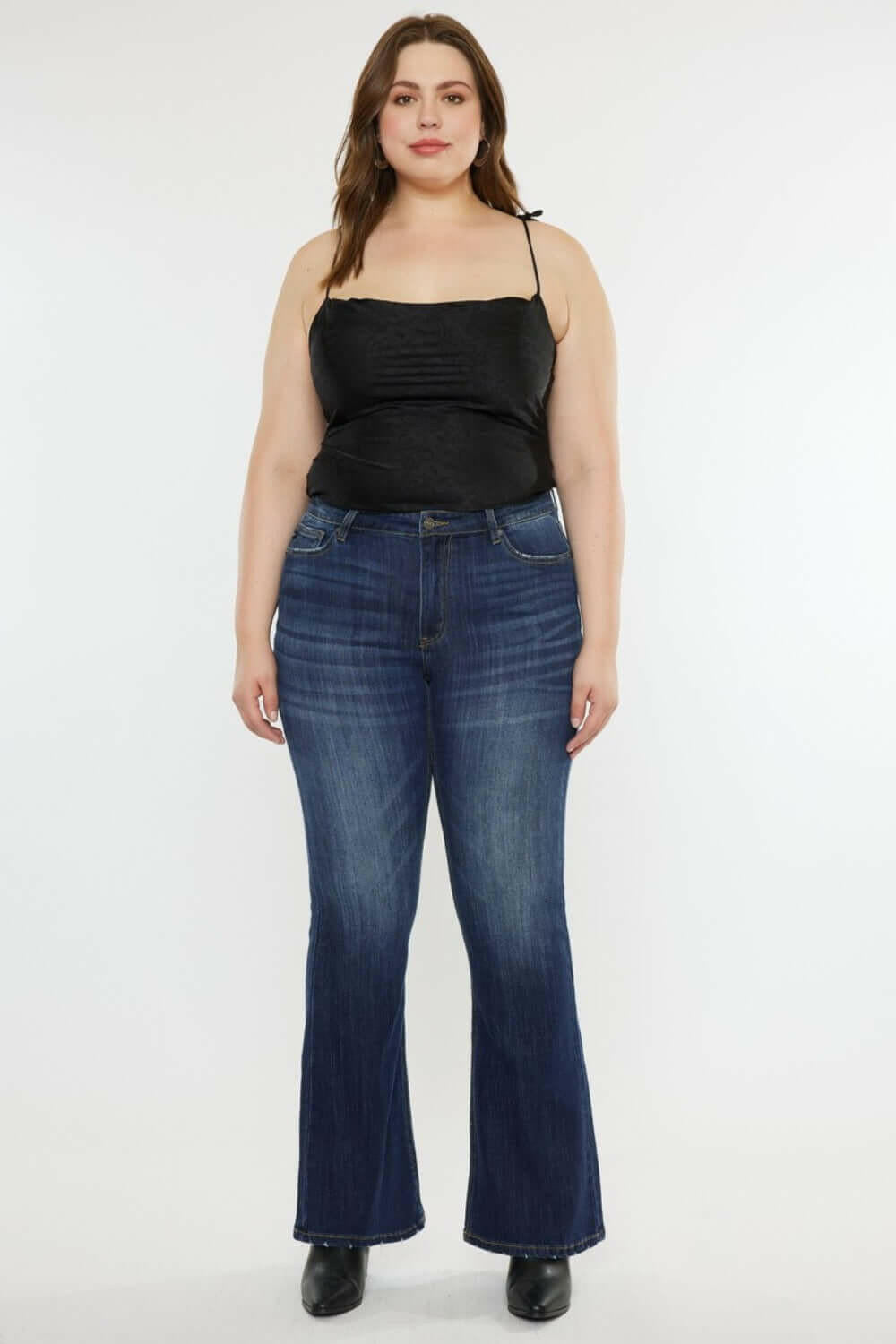 Kancan Full Size Mid Rise Slim Flare Jeans.