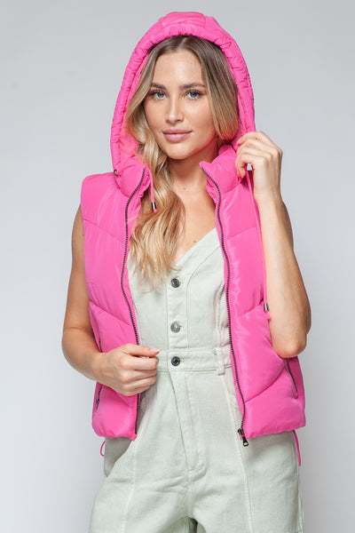 Snobbish Zip Up Quilted Hooded Vest