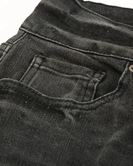 High Waist Distressed Straight Leg Jeans - Sleekdenim.com