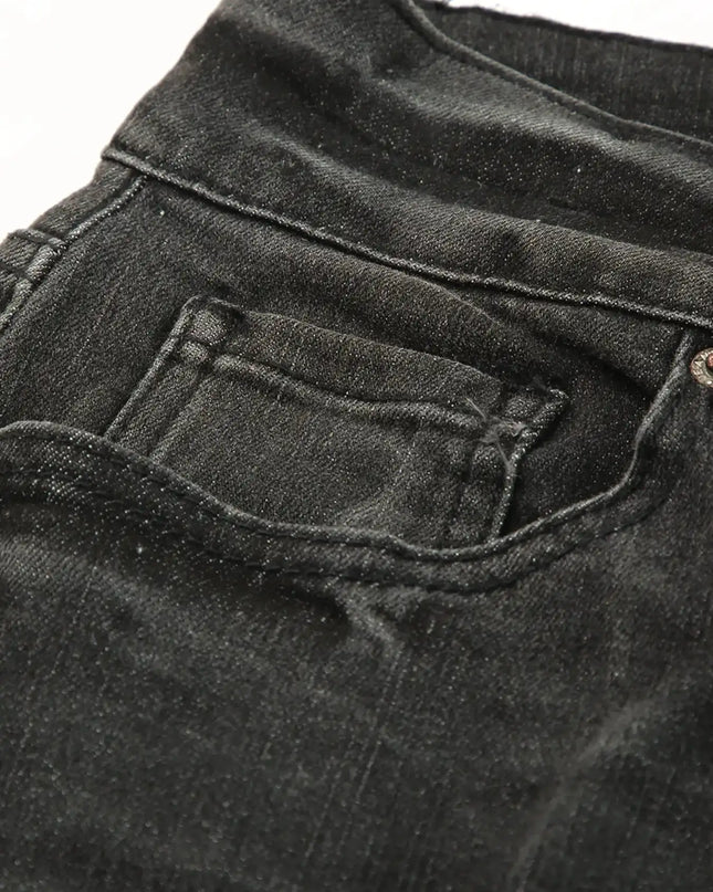 High Waist Distressed Straight Leg Jeans - Sleekdenim.com