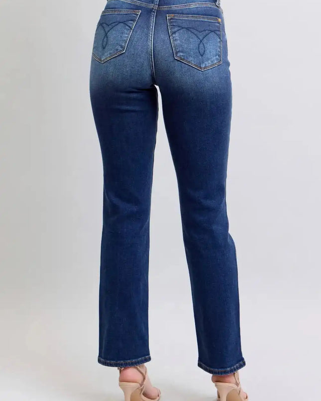 Judy Blue Full Size Washed Straight Leg Jeans with Pockets - Sleekdenim.com