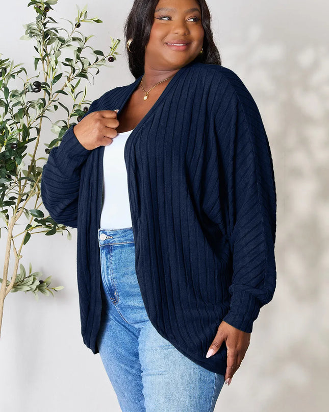 Basic Bae Full Size Ribbed Cocoon Cardigan - Sleekdenim.com