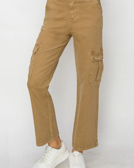 Risen Full Size High Rise Cargo Jeans - Sleekdenim.com