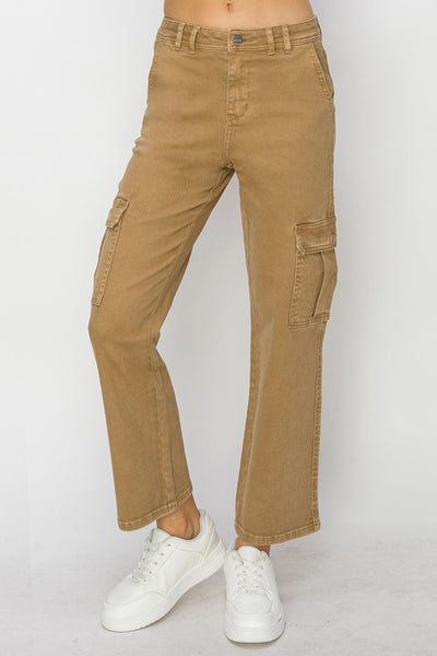 Risen Full Size High Rise Cargo Jeans