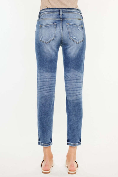 Kancan High Rise Distressed Mom Jeans | SLEEKDENIM.COM