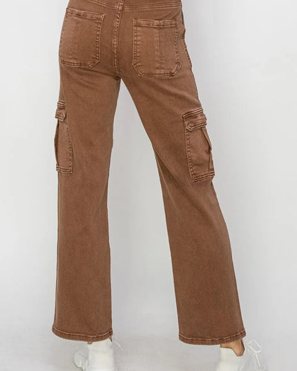 Risen Full Size High Rise Cargo Jeans - Sleekdenim.com