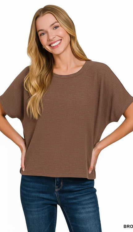 Zenana Cotton Slub Oversized Tee - Sleekdenim.com