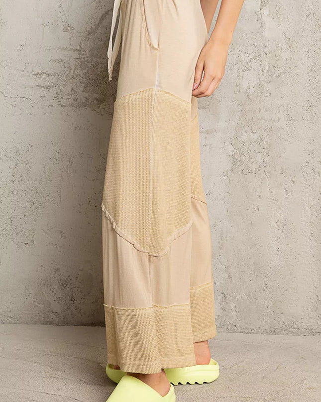 POL Elastic Waistband Wide Leg Pants with Drawstring - Sleekdenim.com