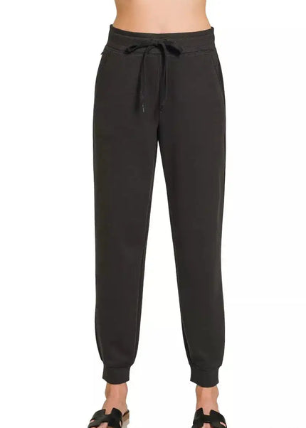 Zenana Drawstring Scuba Joggers with Pockets - Sleekdenim.com