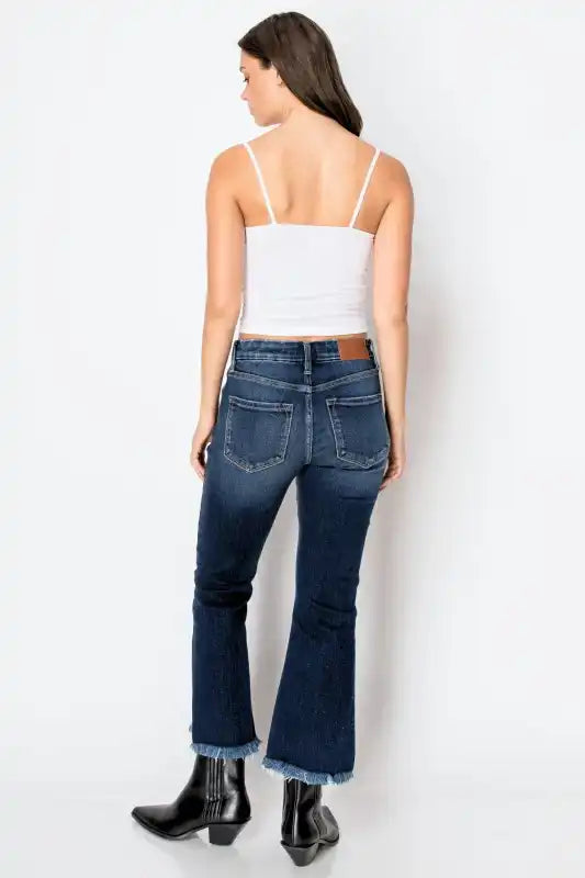 Artemis Vintage AT1018FLDNT Colle High Rise Crop Flare Jeans - Sleekdenim.com