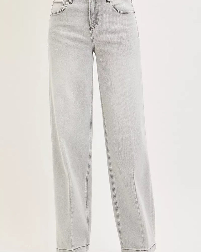 RISEN Slouchy Baggy Jeans with Contrast Stitching - Sleekdenim.com