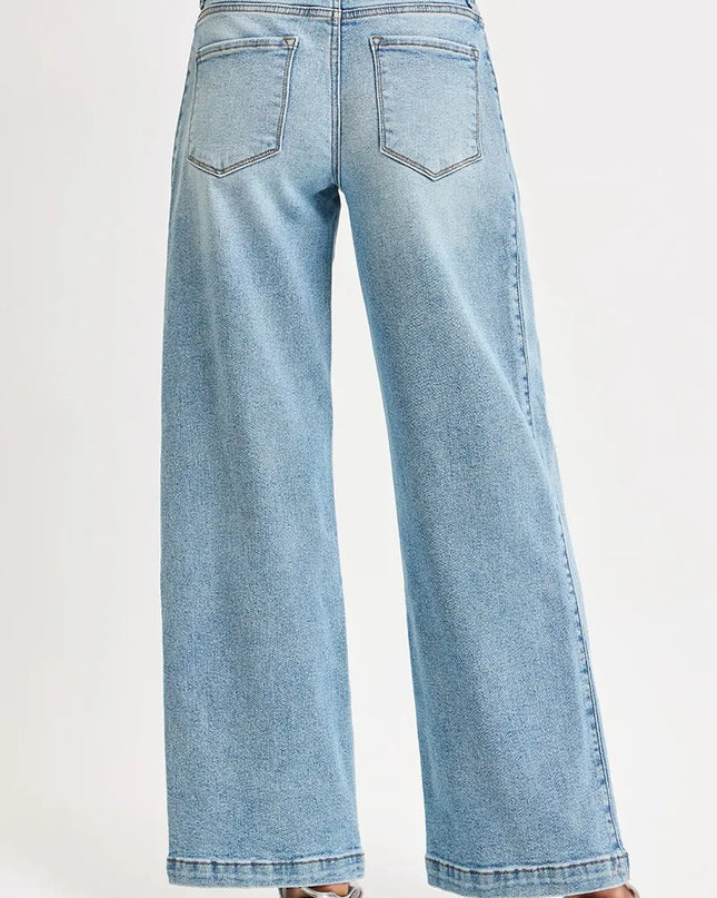 RISEN Mid Rise Wide Barrel Transferable Leg Snap Jeans - Sleekdenim.com