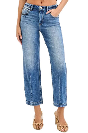 RISEN High Rise Crop Boyfriend Tapered Jeans - Sleekdenim.com