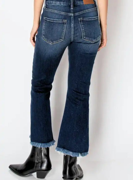 Artemis Vintage AT1018FLDNT Colle High Rise Crop Flare Jeans - Sleekdenim.com
