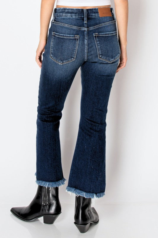 AT1018FLDNT Colle High Rise Crop Flare Jeans - Sleekdenim.com