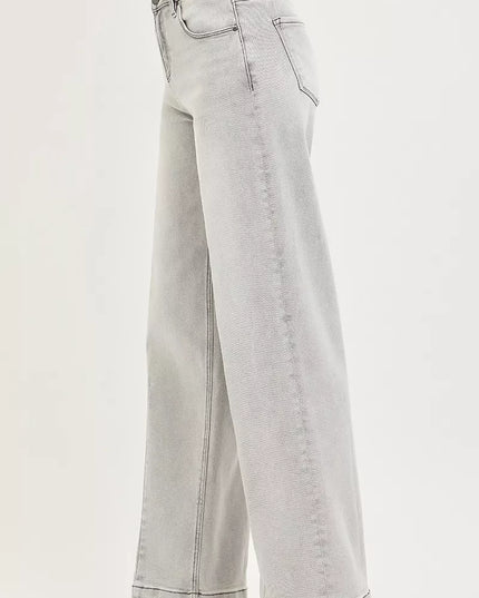 RISEN Slouchy Baggy Jeans with Contrast Stitching - Sleekdenim.com