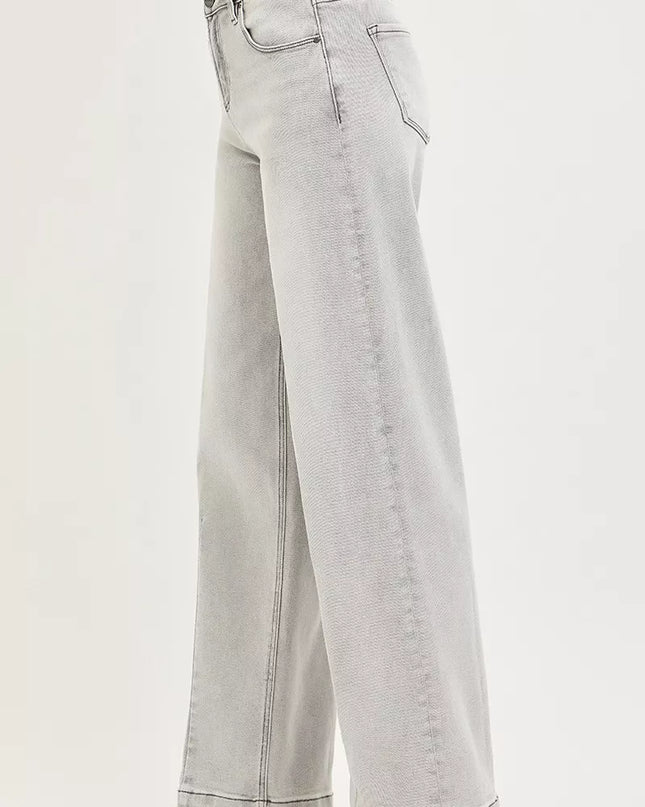 RISEN Slouchy Baggy Jeans with Contrast Stitching - Sleekdenim.com