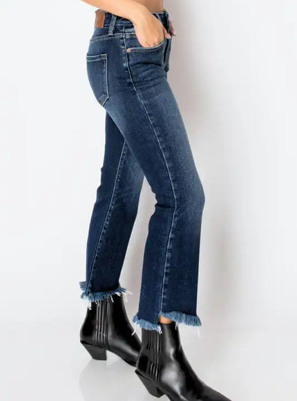 Artemis Vintage AT1018FLDNT Colle High Rise Crop Flare Jeans - Sleekdenim.com